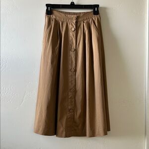 H&M Tan A-Line Button Skirt
